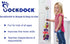 SockDock Sock Laundry Tool & Storage Hanger for Washing Drying & Storing Paired Socks, Clips & Locks, No Sorting or Matching, Foldable Closet Organizer Better Than Mesh Bag, 2-Pack (Blue)