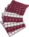 DII Basic Terry Collection Windowpane Dishcloth Set, 12x12, Wine, 6 Piece