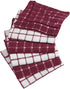 DII Basic Terry Collection Windowpane Dishcloth Set, 12x12, Wine, 6 Piece