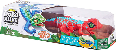 Robo Alive Lurking Lizard Series 2 Red Blue by ZURU Battery-Powered Robotic Interactive Electronic Reptile Toy That Moves (Red Blue)