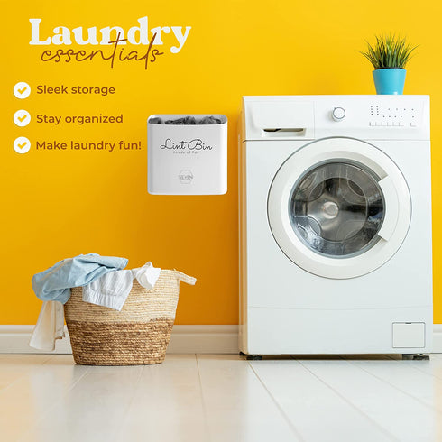 Magnetic Lint Bin Laundry Room Trash Can Dryer Sheet Holder Pods Container Dryer Vent Cleaner Kit - Laundry Room Organization Storage Bin Laundry Room Decor Accessories Farmhouse Laundry Basket