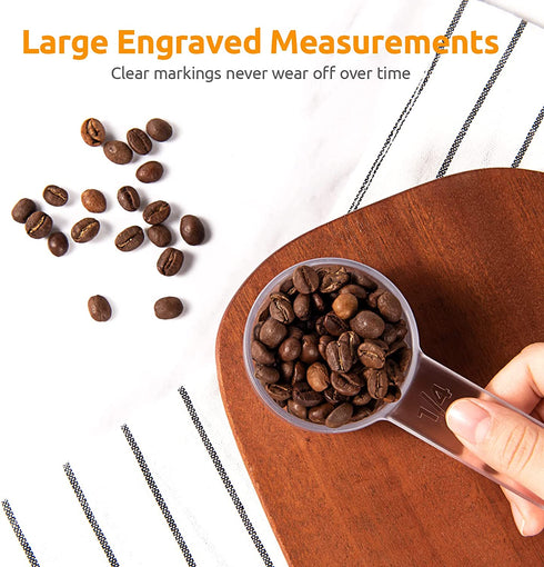 Plastic Clear Measuring Cups Set: U-Taste 5 Pieces Transparent Visual Tritan Nesting Food Measure Cups with Large Engraved Measurements and Snap-Nest Buttons for Dry Liquid Ingredients Baking Cooking