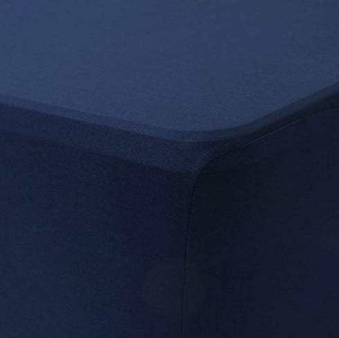 Obstal 6ft Stretch Spandex Table Cover for Standard Folding Tables - Universal Rectangular Fitted Tablecloth Protector for Party ?Navy Blue, 72 Length x 30 Width x 30 Height Inches?