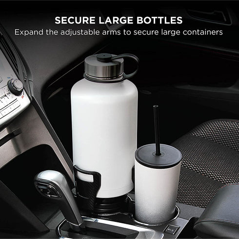 Limitless Dual CupStation - 2-in-1 Expandable Cup Holder with 360° Rotating Base Black