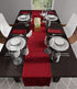 Encasa Homes Table Runner for 8 Seater Dining - Deep Red - Large 13 x 104 inch, 100% Cotton Plain Dyed Solid Colours Decorative Cloth for Party, Banquet, Restaurant & Outdoors - Machine Washable