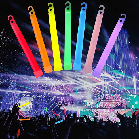 AIVANT 15 Ultra Bright 6 Inch Large Glow Sticks - Long Last Lighting Over 12 Hours - Glowstick for Parties and Kids Playing, Emergency Light Sticks for Hurricane Supplies, Earthquake, Survival Kit and More