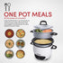 Aroma Housewares 6-Cup (Cooked) (3-Cup Uncooked) Pot Style Rice Cooker and Food Steamer (ARC-743-1NG), White