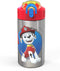 Zak Designs 18/8 Stainless Steel Kids Water Bottle with Flip-up Straw Locking Spout Cover, Durable Cup for Sports or Travel (15.5oz, Paw Patrol Marshall) (PWPT-S731)