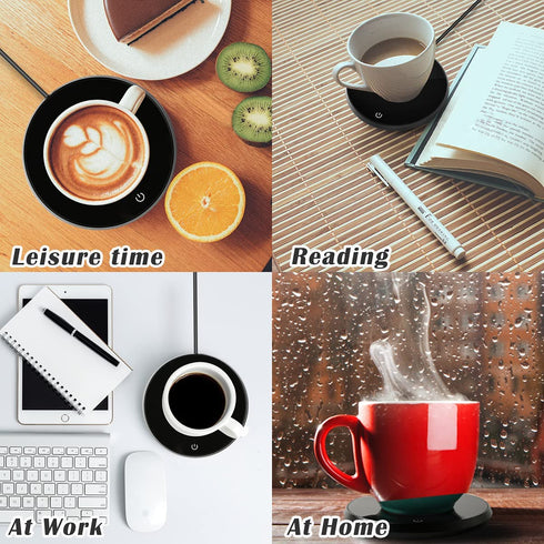 BLEAKTEIR Coffee Warmer for Desk, Electric Mug Warmer for Office Home Desk Use, Coffee Cup Warmer with Auto Shut Off Plate for Coffee, Milk, Tea, Water Heating Candle Warmer