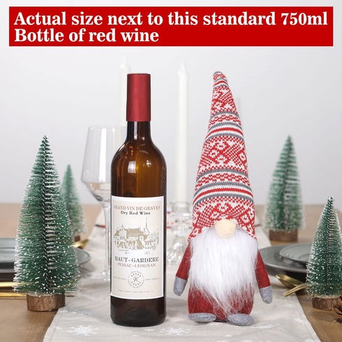 Valentine's Day Gnomes Plush Doll, 2 PCS Decorative Christmas Decor Indoor Ornaments Red Grey Elf Handmade New Year Holiday Xmas Valentine Gifts Swedish Tomte 15.7"