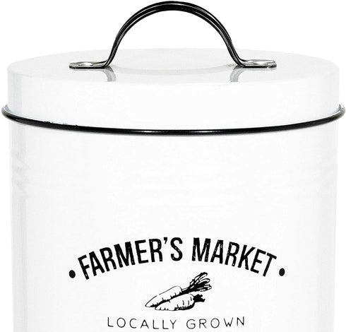 Amici Home, , Farmers Market Metal Storage Canister, 76 oz, White