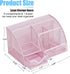 Desk Organizer Office Accessories, Multi-Functional Mesh Desk Organizer with 6 Compartments and 1 Drawer for Home, Office, School, Workshop, kitchen (Pink)