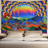 Trippy Tapestry Planet and Mountains Wall Tapestry Psychedelic Tapestry Mushrooms Cactus Wall Hanging Tapestry Mountian Tree Tapestries for Living Room Dorm Decor W78"—H59"