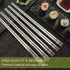 Metal Chopsticks Reusable 5 Pairs Stainless Steel Chopsticks Dishwasher Safe Square Lightweight Non-Slip Chop Sticks Gift Set (Silver)