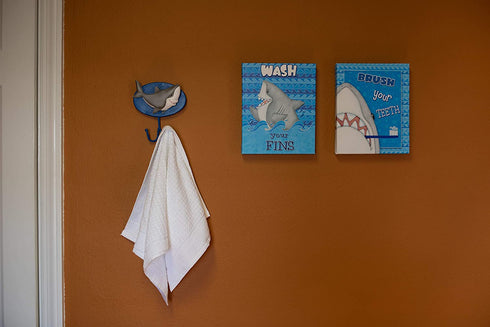 Borders Unlimited Fish 'N Sharks Towel or Coat/Bookbag Wall Hook, Multicolor