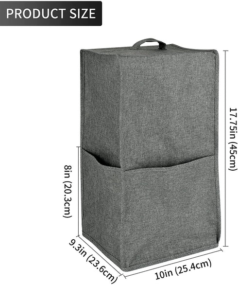 Blender Dust Cover with Accessory Pocket Compatible with Ninja Foodi, Waterproof,Easy Clean,Grey