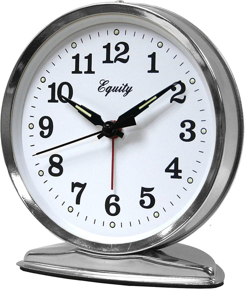 Equity by La Crosse 24014 Wind-Up Loud Bell Metal Alarm Clock, Pack of 1, Silver