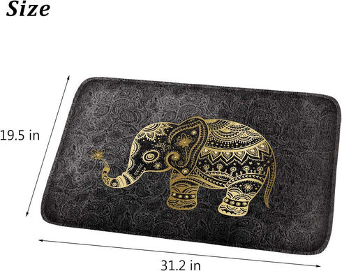 Goldwheat Bath Rugs Doormats Floor Mat Welcome Entrance Door Mat for Indoor Outdoor Non-Slip Washable Areas Shoe Rugs (Elephant)