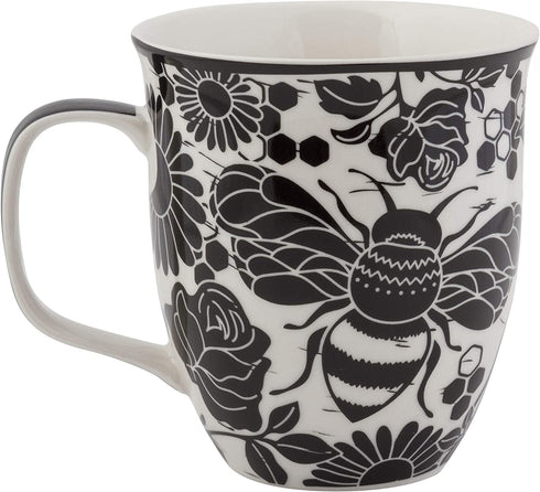 Karma Gifts Black and White BOHO Mug, 16 oz, BEE