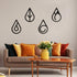 Yaocom Four Elements Metal Wall Art Black Metal Wall Decor Hanging Elements Metal Decorations for Living Room Bathroom Bedroom Wall Decor (12 x 8 Inch)