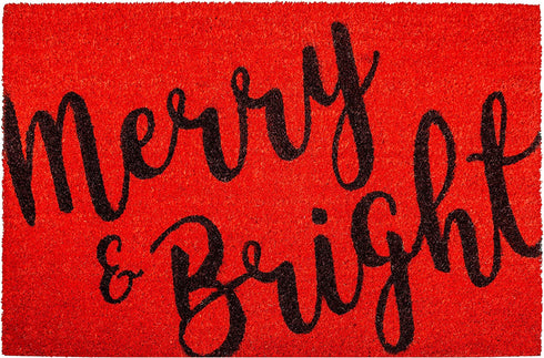 Calloway Mills 104971729 Merry & Bright Doormat, 17" x 29", Red/Black