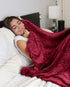 Hannah Linen Plush Fleece Blanket - Cozy Throw Blankets for Couch & Sofa - Lightweight Microfiber Fleece Throw - Super Soft, Warm & Comfy for All Seasons (50x60, Red)