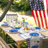 Independence Day Table Runner 70 Inch Dresser Scarves 4th of July Memorial Day Truck USA Flag Non-Slip Burlap Dinner Runner Decor for Tables Stars Check Plaid Buffalo Wood Grain