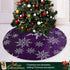 Vozoza Christmas Snowflake Purple Tree Skirt, Seasonal Tree Mat Holiday Party Supplies Ornaments Indoor Outdoor Decorations for Tabletop Trees 35.4 Inches B02X20046