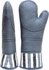 RED LMLDETA Heat Resistant 550 Degree Oven mitt, Silicone Oven Hot Mitts - 1 Pair, Extra Long Professional Baking Oven Gloves - Food Safe,Pot Holders Cooking,Grilling,Kitchen (Grey Mittens)