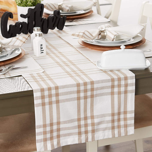 DII Home Sweet Farmhouse Table Top Collection Stylish D©cor for Family Dinners, Dinner Parties, Weddings & Everyday Use, Table Runner, 14 x 108, Stone Plaid