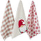 DII Christmas Kitchen Collection Embellished Dishtowel Set, 18x28, Gnome, 3 Piece