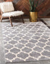 Unique Loom Trellis Collection Modern Morroccan Inspired with Lattice Design Area Rug, 2 ft 2 in x 3 ft, Gray/Beige