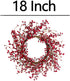 18 inches Christmas Wreath Winter Wreath for Front Door Red Berry Wreath for Wall and Window Decorations