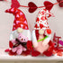 TURNMEON 2 Pcs Valentine's Day Plush Gnomes Decorations, 14" Mr & Mrs Scandinavian Swedish Tomte Gnomes Doll Elf with Bear Rose Valentines Decorations Home Indoor Outdoor Table Ornament Gifts Present