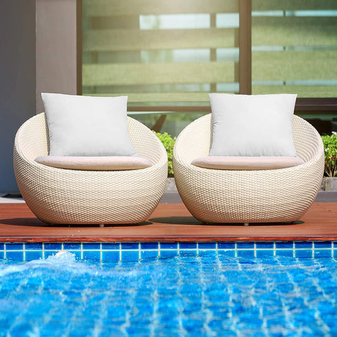 MIULEE Pack of 2 Outdoor Pillow Inserts Waterproof 18x18 Throw Pillow Inserts Decorative Premium Hypoallergenic Pillow Stuffer Sham Square for Bed Couch Sofa Cushion Patio Furniture