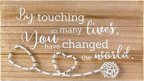 VILIGHT Nurse Doctor Gifts for Women Men - Thank You and Retirement Nurse Gift Sign - by Touching So Many Lives You Have Changed The World - Handmade 3D String Art 12x6.6 Inches