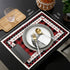 T&H XHome Merry Christmas Cotton Linen Non-Slip Placemats for Dining Table,Christmas Elk Snowflakes on Buffalo Plaid Washable Table Mats Heat Resistant Stain Resistant Kitchen Table Placemat Set of 4