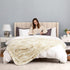 HBlife Luxury Soft Faux Fur Blanket Twin Size 60X80 Inches, Elegant Fuzzy Plush Fluffy Cozy Blankets for Sofa and Bed, Marbled Ivory