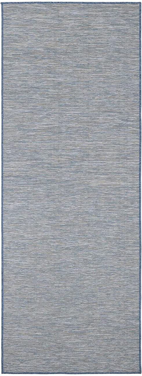 Ottomanson Sundance Collection Indoor/Outdoor Reversible Runner Rug, 2'7" x 7', Blue
