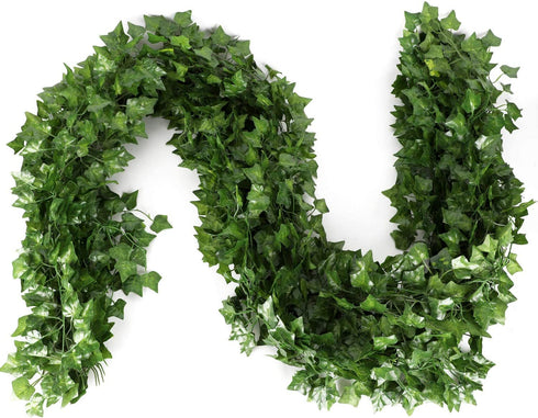 Anoak 24 Pack 180 Feet Artificial Ivy Garland Plant Garland Fake Ivy Leaves Hanging for Home Kitchen Garden Office Party Wedding Wall Decoration