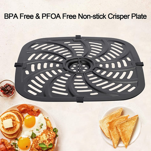 Air Fryer Replacement Grill Pan for Gourmia 8QT Digital Air Fryer GAF838,Air Fryer Grill Pan Replacement Parts for Chefman TurboFry Air Fryer 8QT,Nonstick Coating Air Fryer Crisper Plate