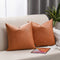 UINI Faux Leather Pillow Covers, Set of 2 Leather Pillow Covers 18x18 Inch, Modern Farmhouse Luxury Decorative Pillowcase, Boho Cushion Covers for Couch, Living Room, Sofa