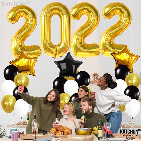 Black and Gold Graduation Decorations 2022 - Gold 2022 Balloons, 40 Inch | Graduation Balloons for Class of 2022 Decorations | Graduation Party Decorations 2022 | Class of 2022 Balloons for Grad Party