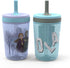 Zak Designs Disney Frozen II Movie Kelso Tumbler Set, Leak-Proof Screw-On Lid with Straw, Made of Durable Plastic and Silicone, Perfect Bundle for Kids (Frozen 2 Olaf, 15 oz, BPA-Free, 2pc Set)