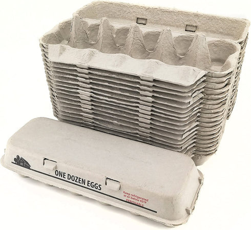 Little Giant Solid Top Paper Egg Cartons for Twelve Eggs (20-Count; White)