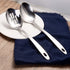 IMEEA 12.8-Inch Large Serving Spoon Stainless Steel Cooking Spoon Long Handle Slotted Spoon, Set of 2