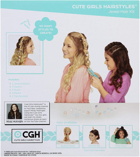 CGH Cute Girls Hairstyles! Jewel Blinger Installer Hair Kit with Hearts, Studs & Pearls