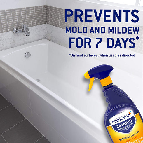 Microban 24 Hour Bathroom Cleaner and Sanitizing Spray, Citrus Scent - 22 Ounce (Pack of 2)