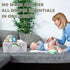 Baby Diaper Caddy Organizer with Handle Gender Neutral Baby Stuff Large Nursery Storage Bin Basket Portable Tote Bag Car Organizer Newborn Essentials Baby Registry Must Haves Item Grey