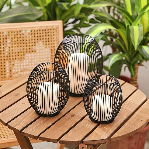 Candle Holders for Table Centerpiece - Outdoor Table Centerpiece - Candle Stands Decorative - Floor Candle Holders Tall Set - Fireplace Candle Holder - Iron Candle Stand - Candle Pillar Holder